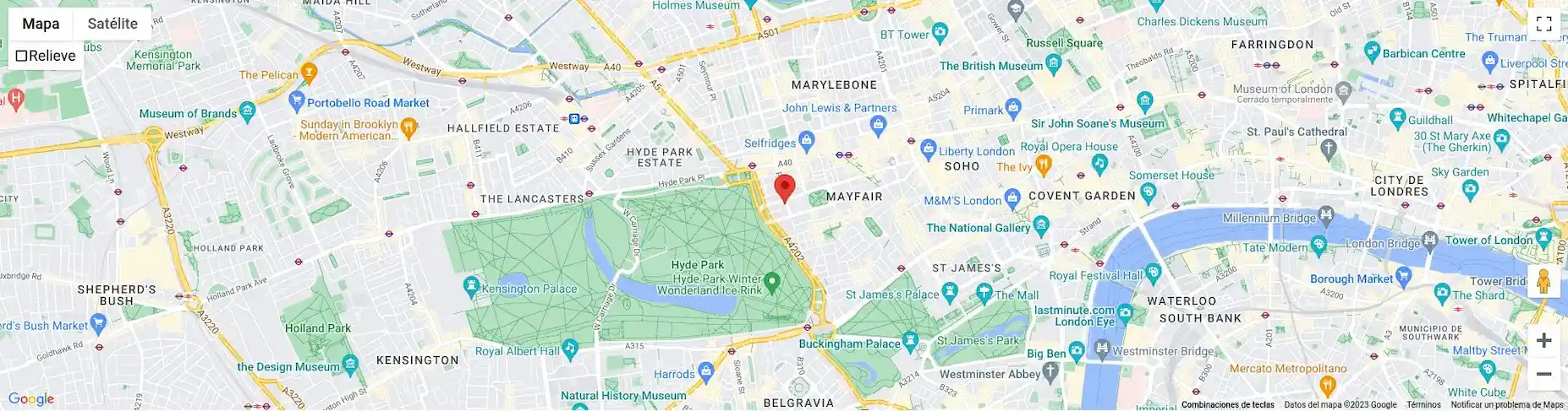 Mapa del apartamento en Londres
